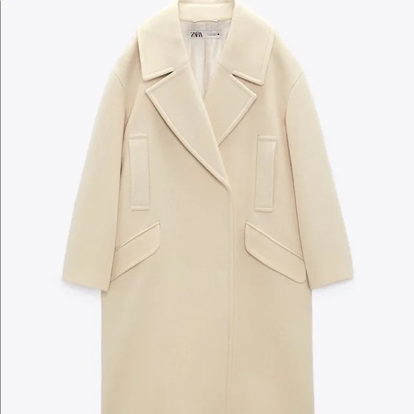 Zara Jackets & Blazers - NWT ZARA Oversized Vanilla/Cream Coat with Pockets Size L, M, S